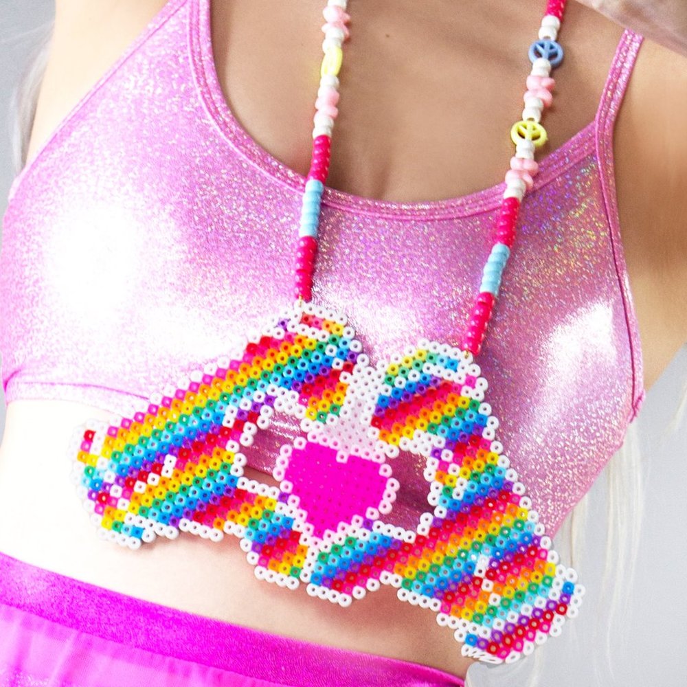 LASR I Heart You Rave Kandi Necklace